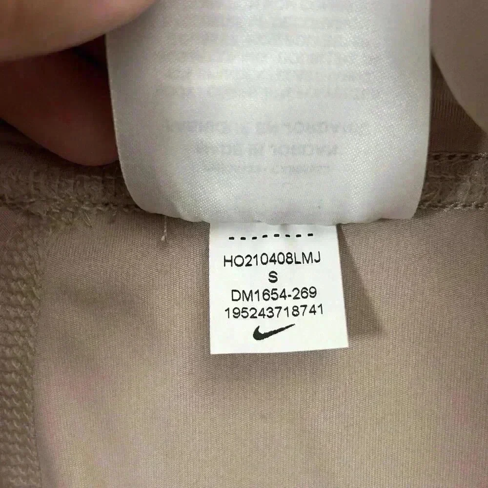 Nike Leggings Women's Small Yoga Velour Trim 7/8 High Rise Pink Mauve Athleisure - Picture 9 of 12